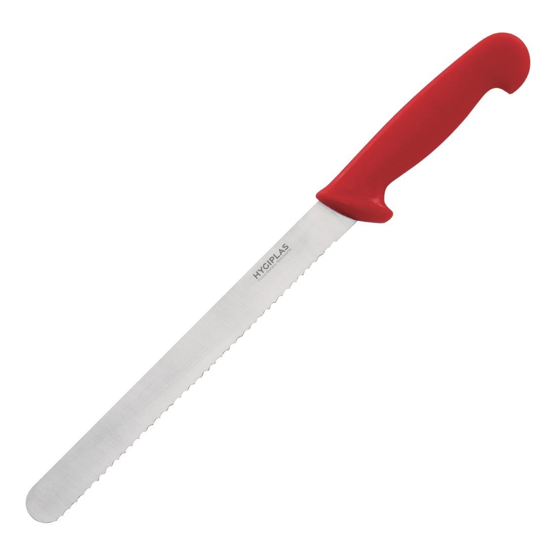 Hygiplas gekarteld vleesmes 25,5cm rood