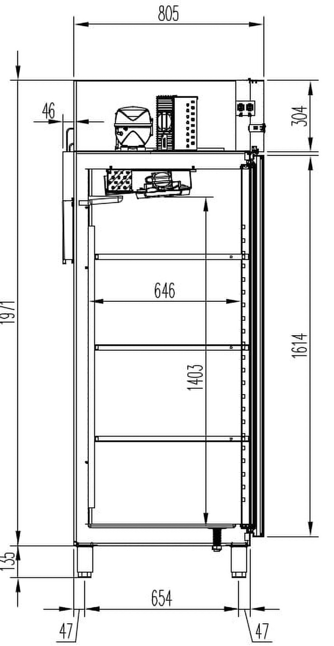 Armoire réfrigérée professionnelle PROFI 700 GN 2/1 Superior