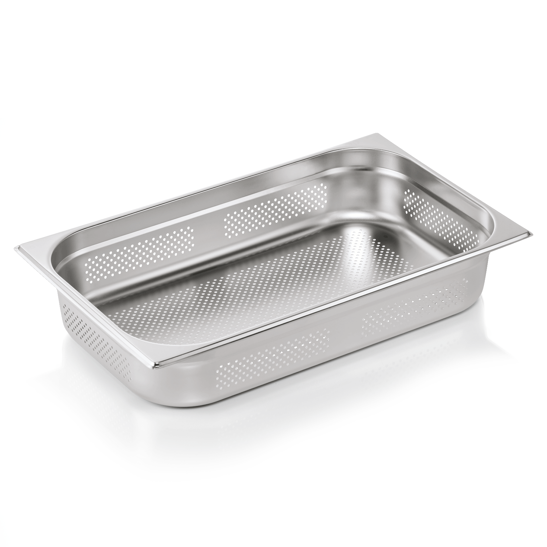 GN-containerset GN ESSENTIALS 1/1-100 mm, zij- en bodemgaten, set van 6 stuks, chroomnikkelstaal