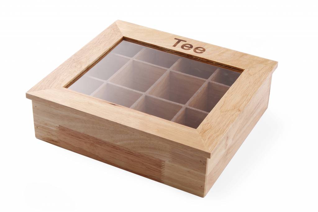 Teebox mit 12 Fächern | 300x280x(h)90mm