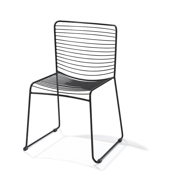 Wire chaise empilable Noir, Acier, 50800