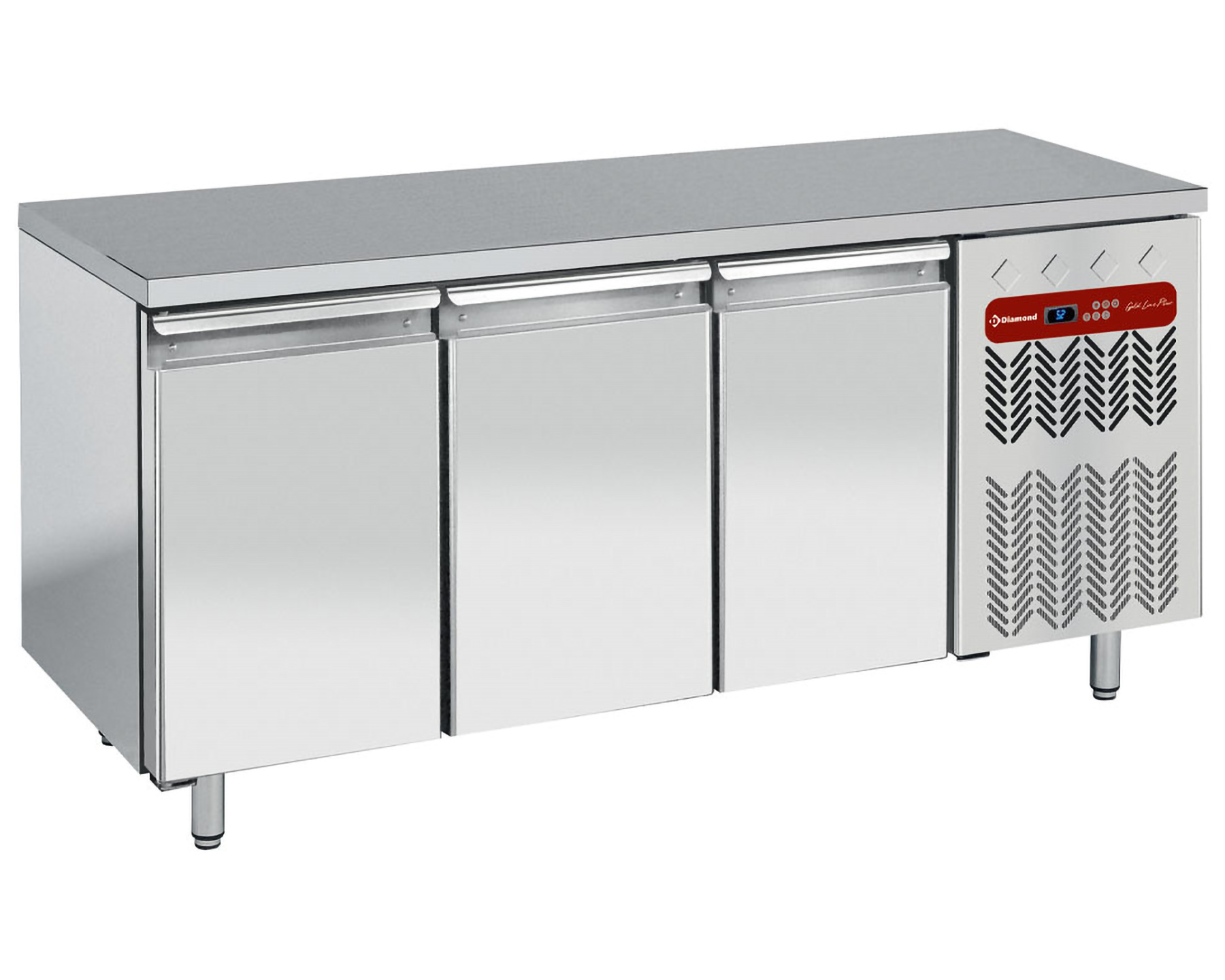 Etabli réfrigéré inox 1/1GN - 3 portes - 1805x700x (h) 880/900mm