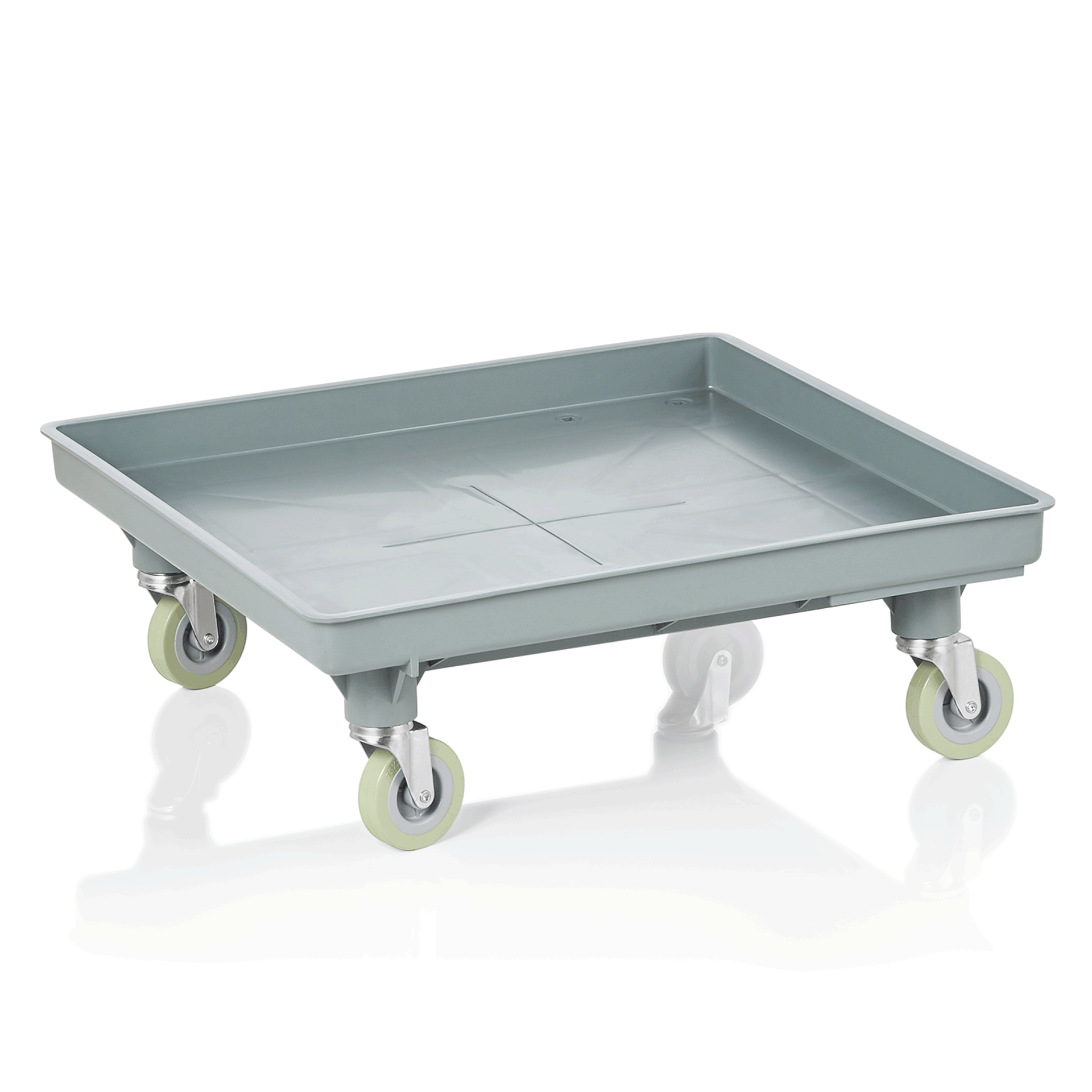 Transportwagen, 53 x 53 x 20 cm, Polypropylen, Stahl