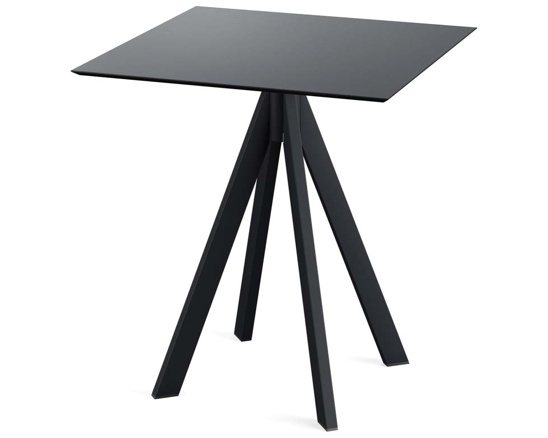 Infinity terrastafel zwart frame + Zwart HPL tafelblad tafelblad 70x70cm