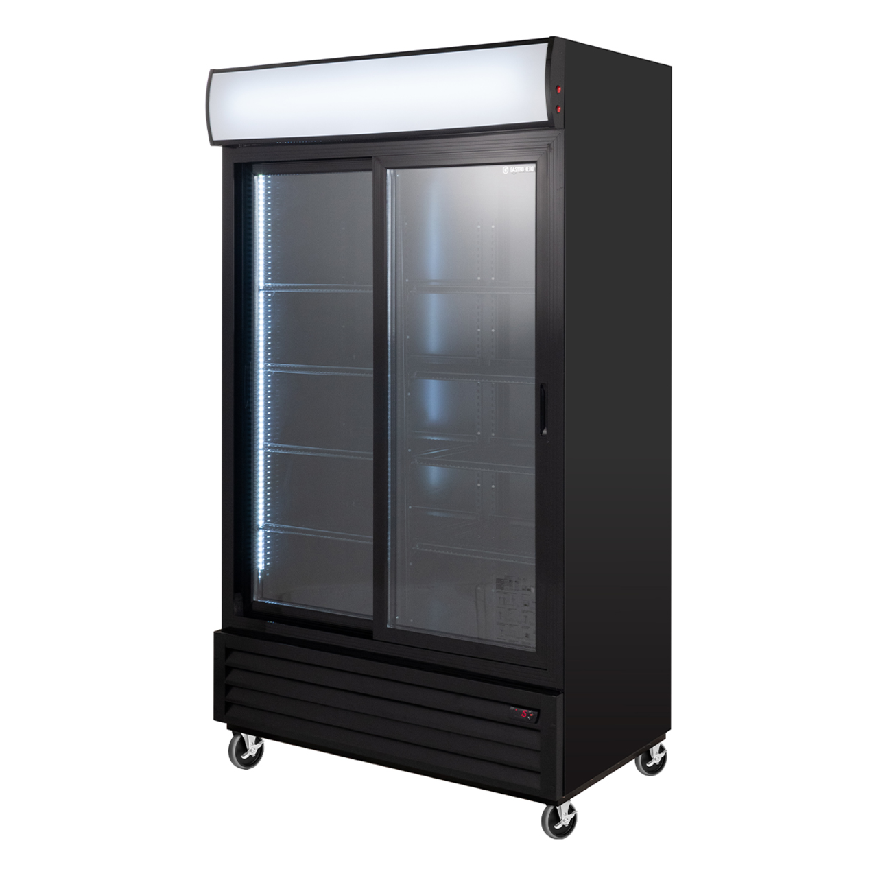Getränkekühlschrank ECO 1000 mit Schiebetüren und Leuchtaufsatz