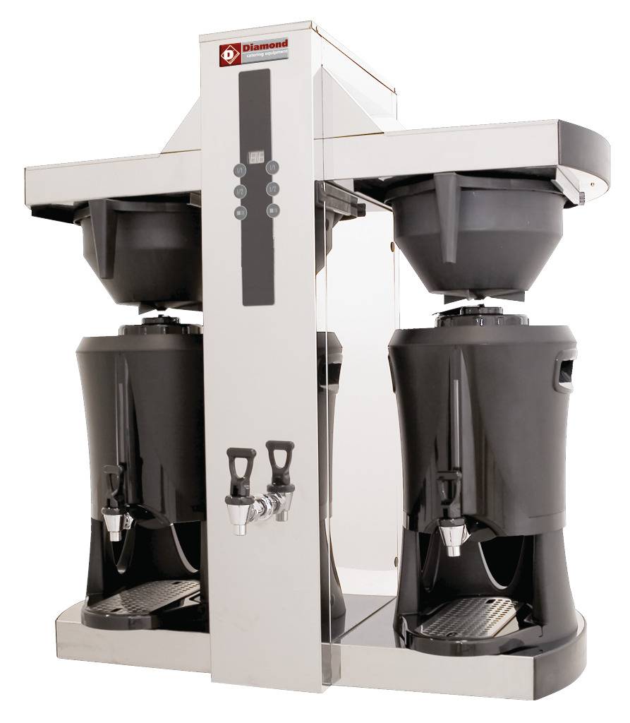 Machine à café filtres | Remplissage automatique | 8 kW | 2 containers dispenser 2x 5 Litres | robinet eau chaude