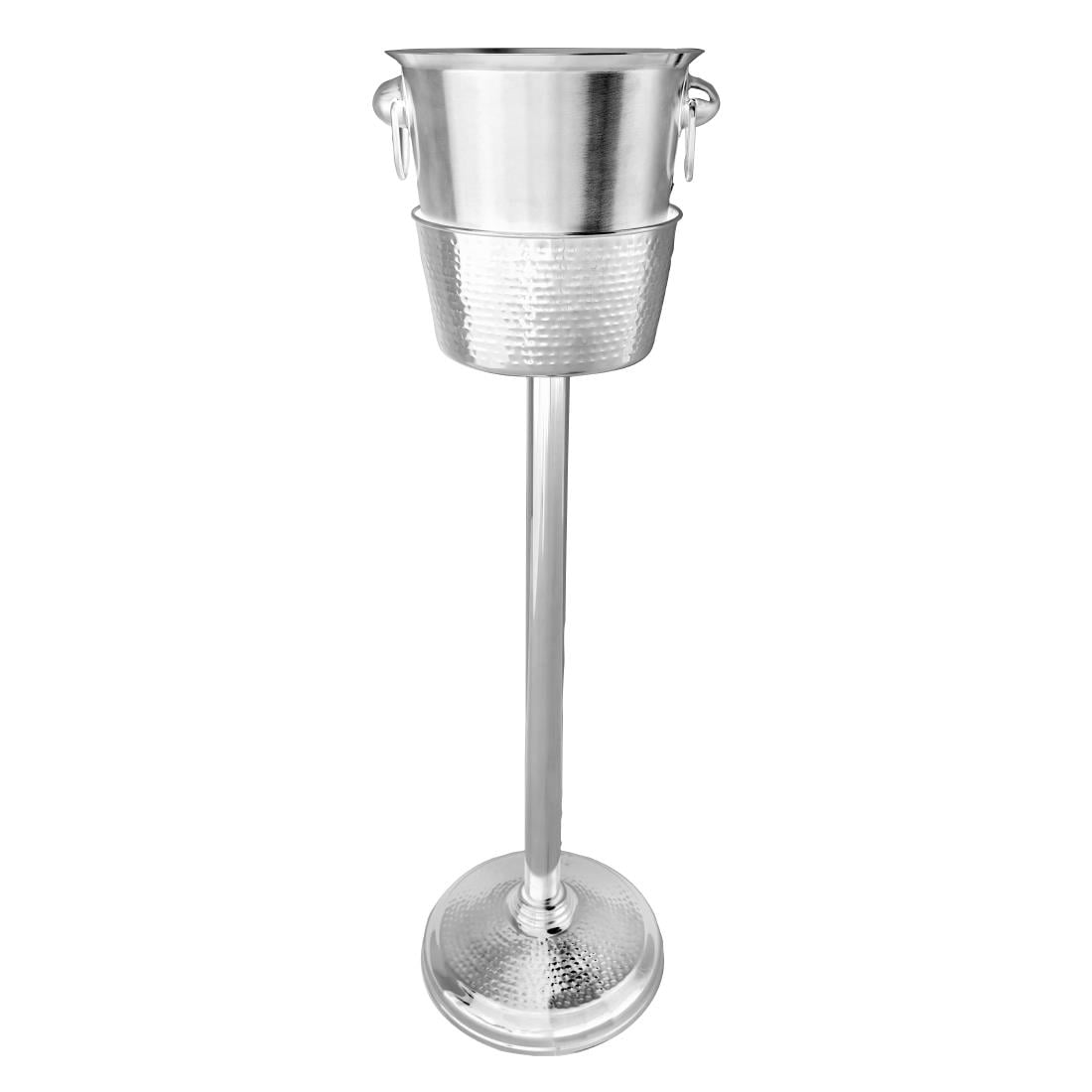 Porte-seau à vin sur pied en inox martelé Olympia