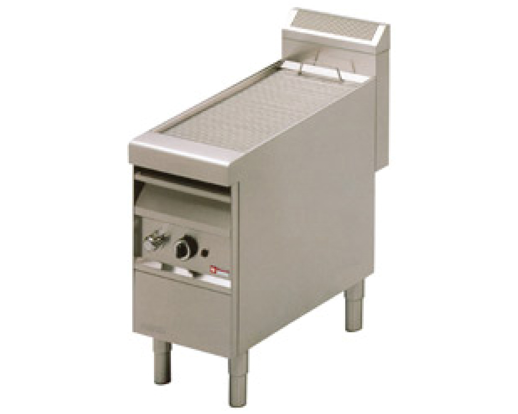 Stoomgrill gas met onderkast - 420x900x(h)1070mm