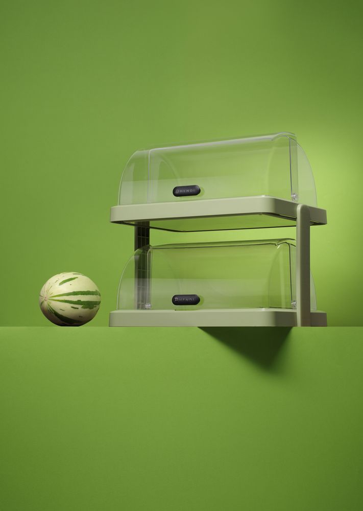 Rolltop Kühldisplay Duo UNIQ - Doppelt - Grün - 480x355x(H)480mm - Rechteckig