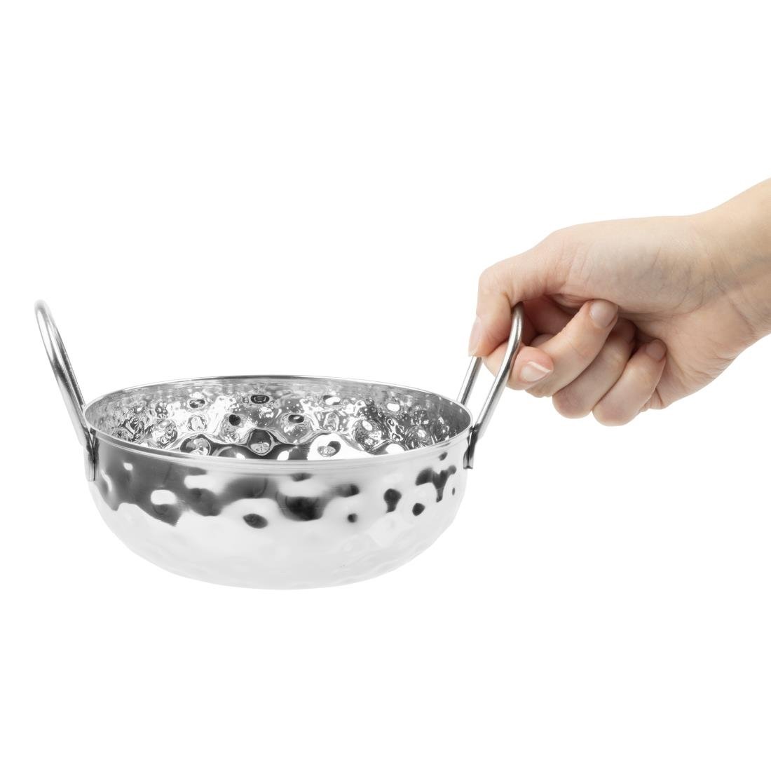 Olympia Tafel Presentatie Gehamerd Kadai Schotel Roestvrij Staal 150mm