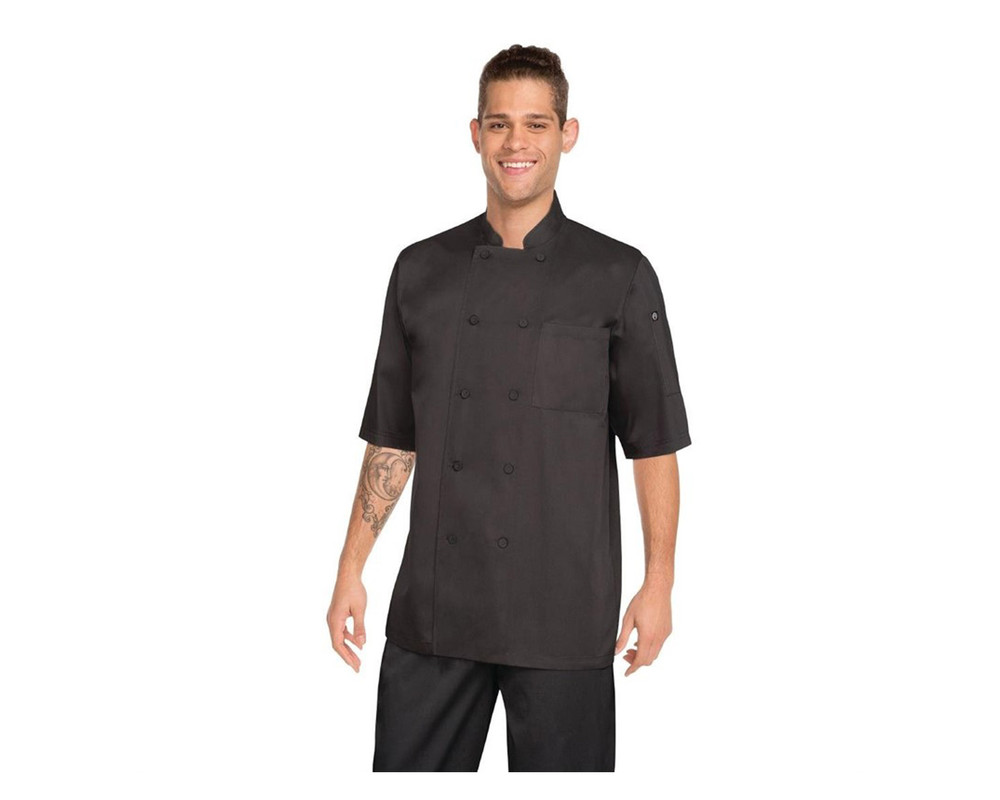 Veste Chef Manches Courtes - Montréal ChefWorks - CoolVent - Noire - Disponibles En 6 Tailles