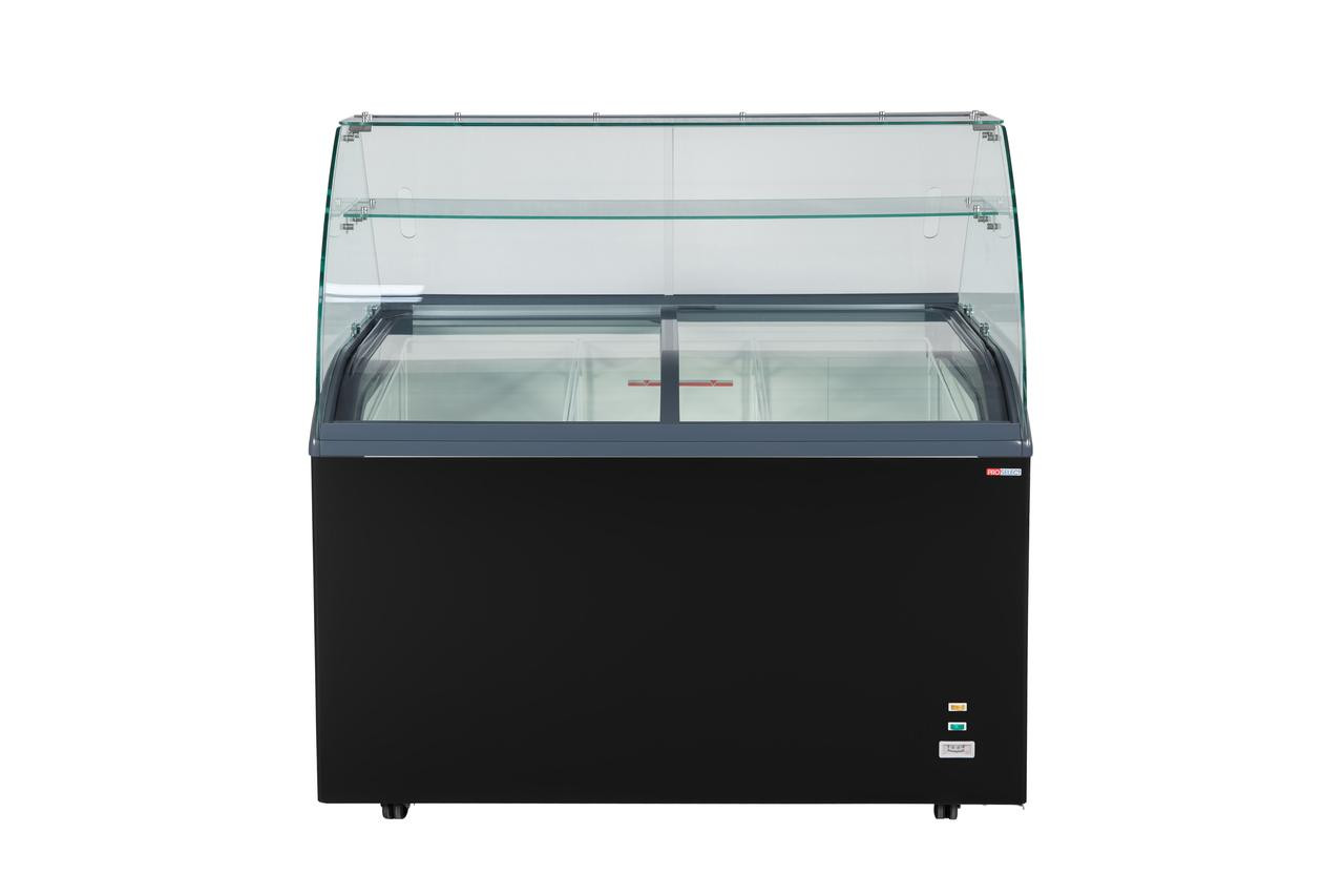 Schepijsvitrine Zwart 9x5L – 127x68x(h)85 cm