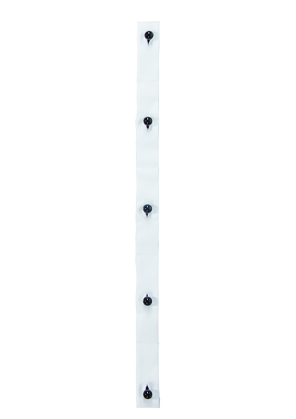 Bande de boutonnière 5 trous, 12 cm d'espacement, 2 pièces / paquet - Blanc
