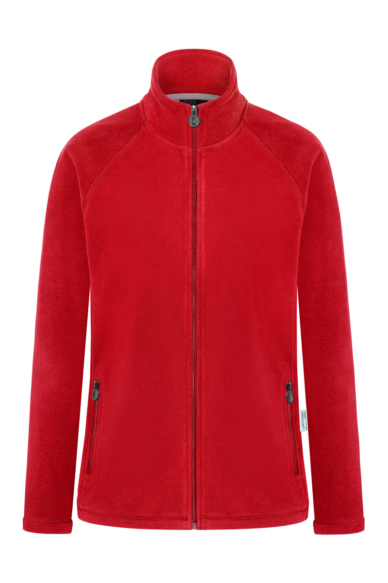 Damen Workwear Fleecejacke Warm-Up, aus nachhaltigem Material - Rot - L