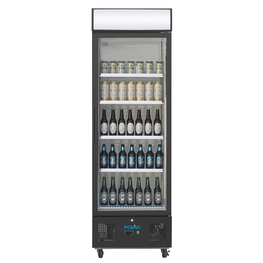 Polar G-Serie Standkühlschrank mit Display 368Ltr Schwarz