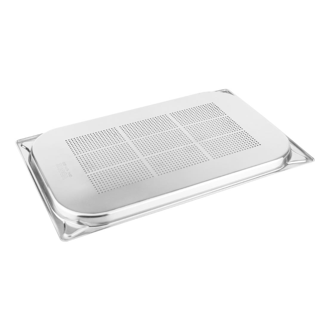 Vogue Edelstahl Schwerlast perforiertes 1/1 Gastronorm Blech 20mm