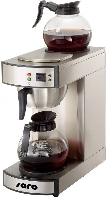 Kaffemaschine Edelstahl | 1,8 Liter | Inkl. 2 Glaskannen | 195x365x(h)445mm