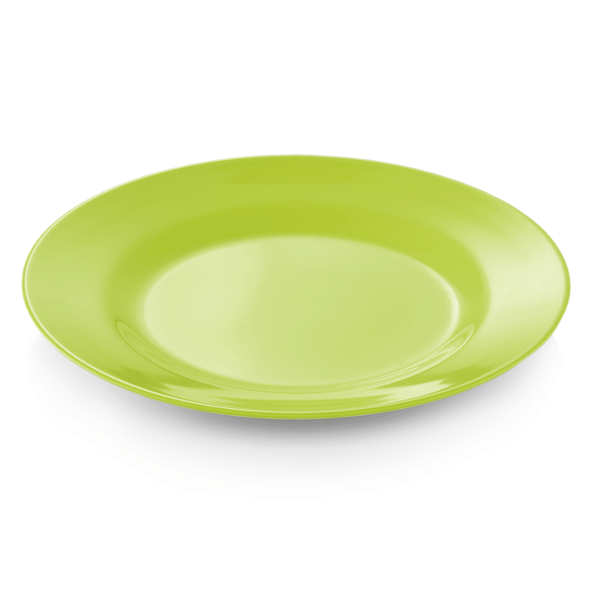 Borden set, plat, Ø 23 cm, groen, set van 12 stuks, melamine