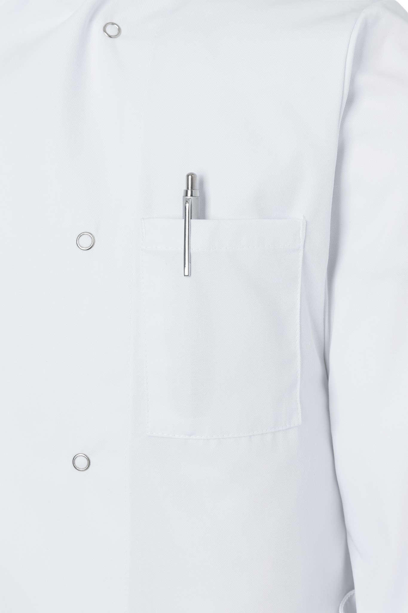 Kochjacke Basic - Weiß - 65% Polyester / 35% Baumwolle - Erhältlich in 7 Größen