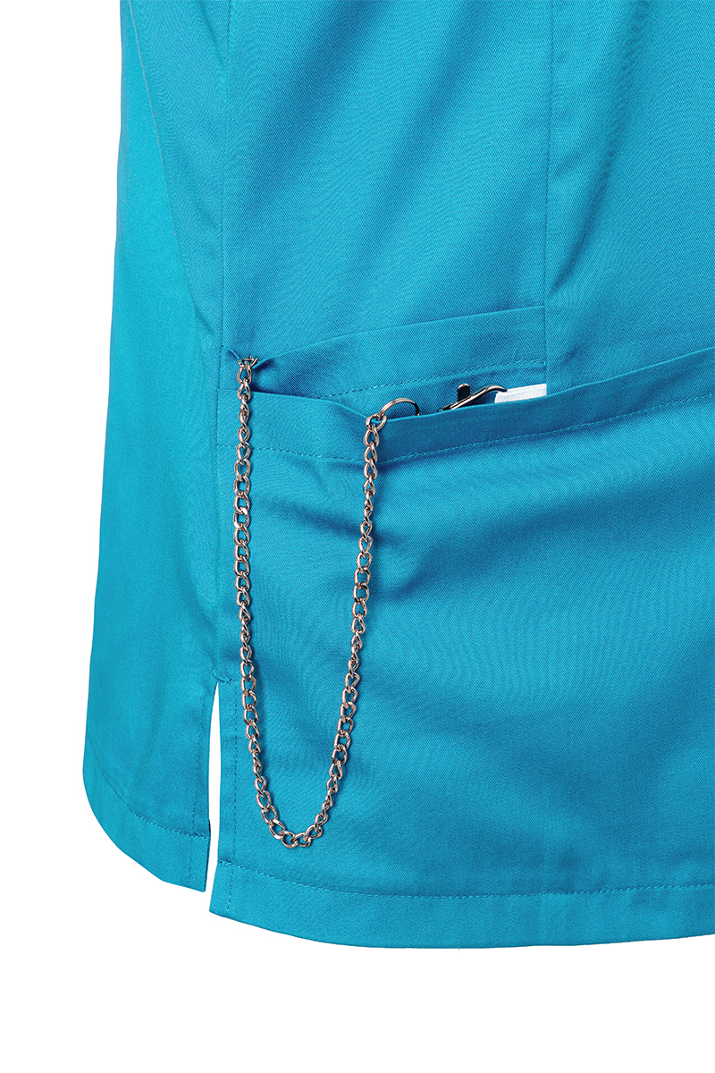 Kurzarm Damen-Schlupfkasack Essential, aus nachhaltigem Material - Pazifikblau - M