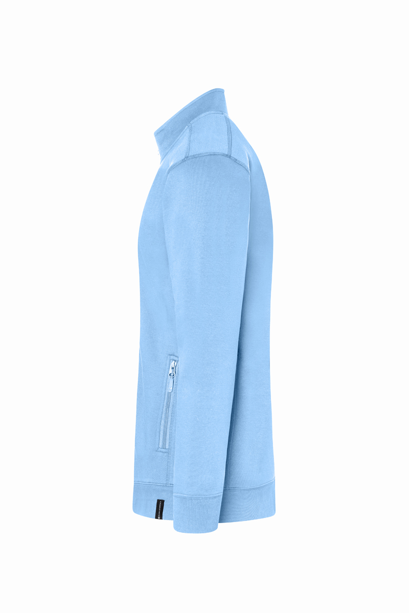 Herren Workwear Sweatjacke Soft-Face, aus nachhaltigem Material - Eisblau - L