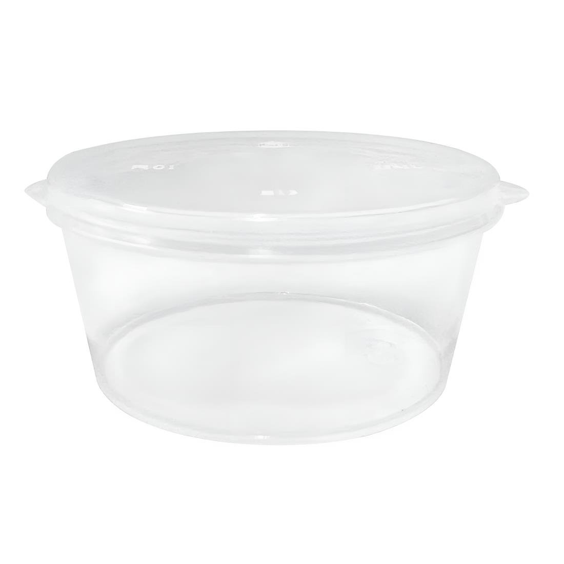 Fiesta Recycelbare Portionsbecher mit Deckel 25ml (50 Stück)