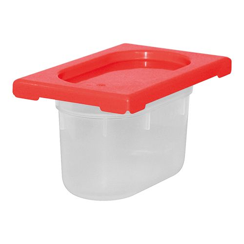Lebensmittelbehälter mit Deckel Rot | Polypropylen | 1/9GN | Erhältlich in 2 Tiefen