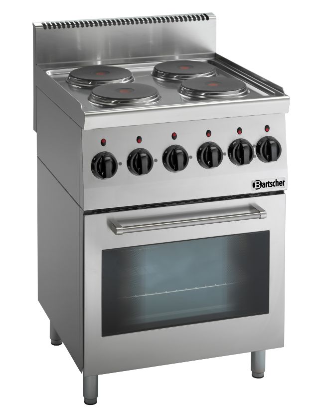 Elektrisch fornuis 600 serie | Elektrische oven | 4 kookzones rond | 600x600x(h)900mm