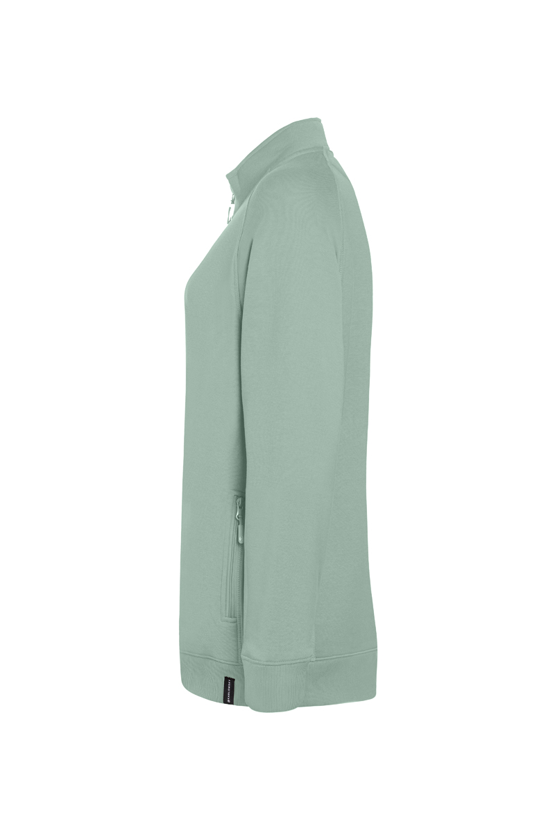 Damen Workwear Sweatjacke Soft-Face, aus nachhaltigem Material - Pistaziengrün - L