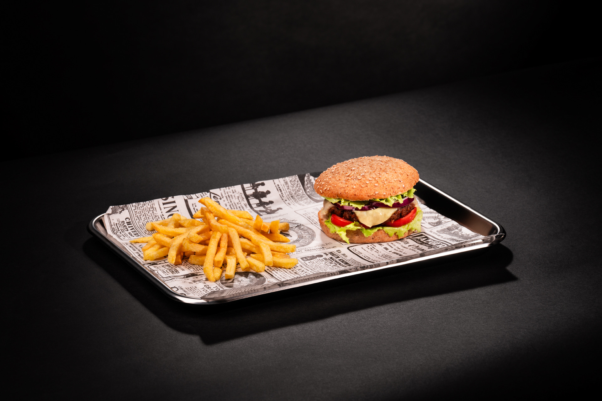 Hamburgerbakplaat, 39 x 27 x 2 cm, roestvrij staal 18/10