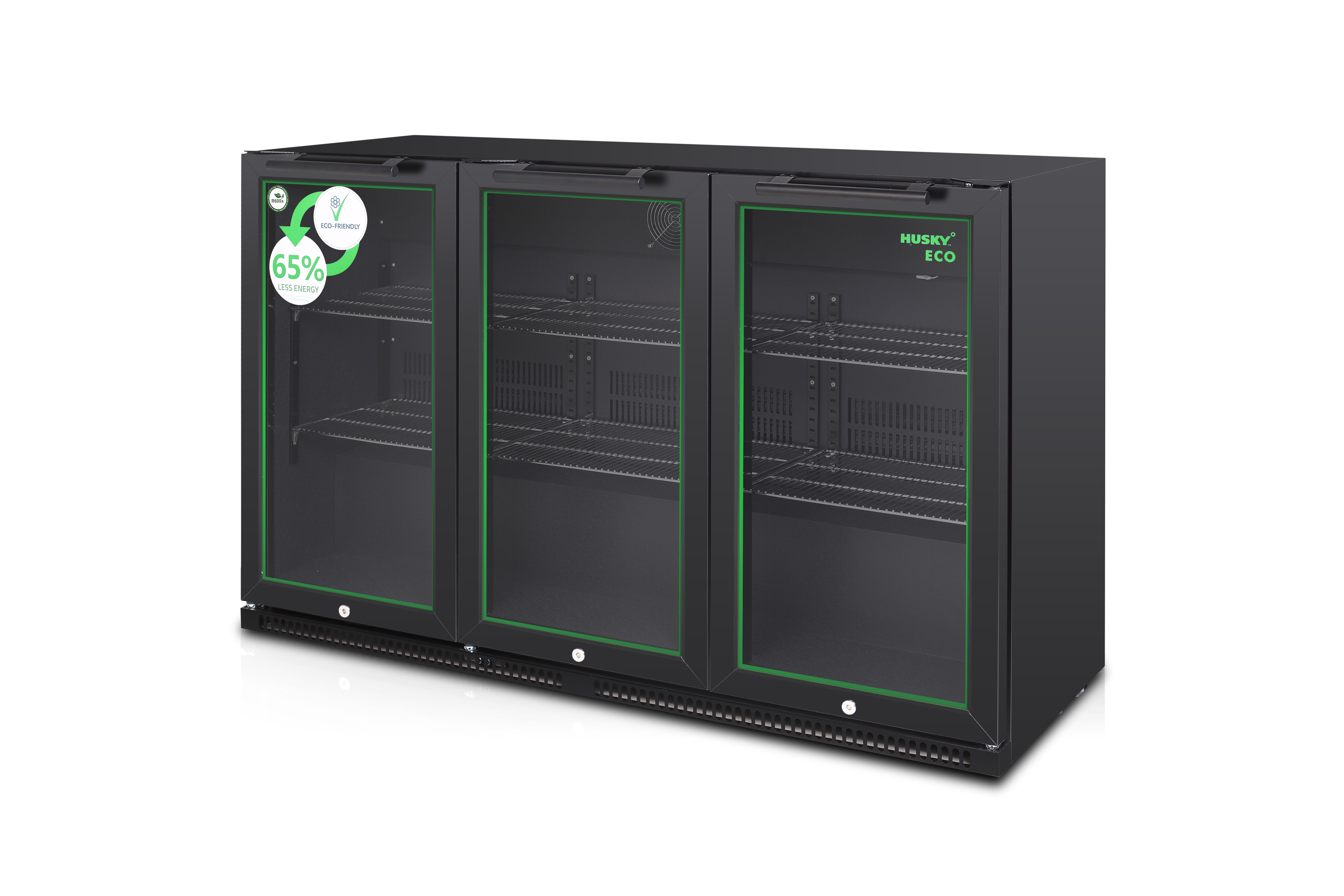 Backbar Koeler - Zwart - 3 Deurs - Zwart - Husky