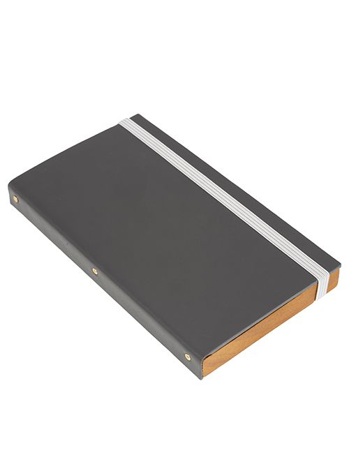 Rechnungsmappe Grau | Lederoptik | 179x100mm
