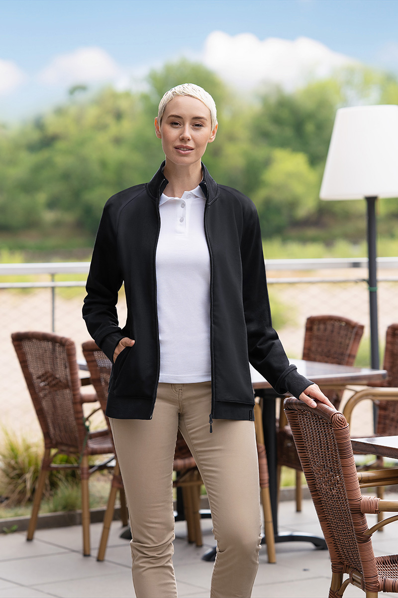 Veste en sweat de travail pour femme Soft-Face, en matière durable - Noir - L
