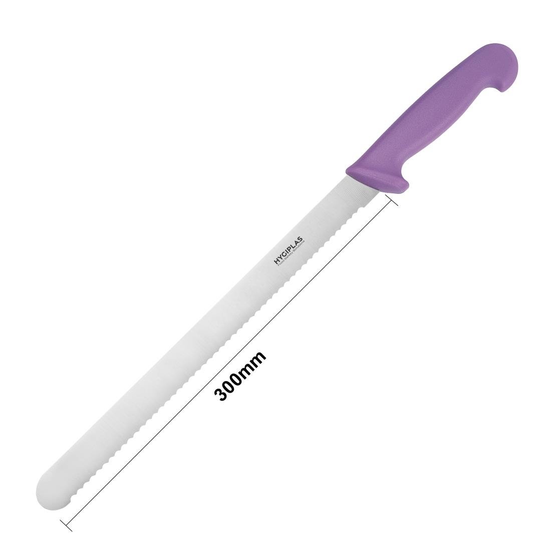 Couteau à génoise dentelé Hygiplas violet 30,5cm