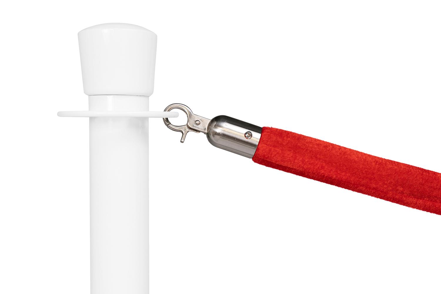 Cordon de barrière standard velours rouge - Longueur 150 cm - Brossé