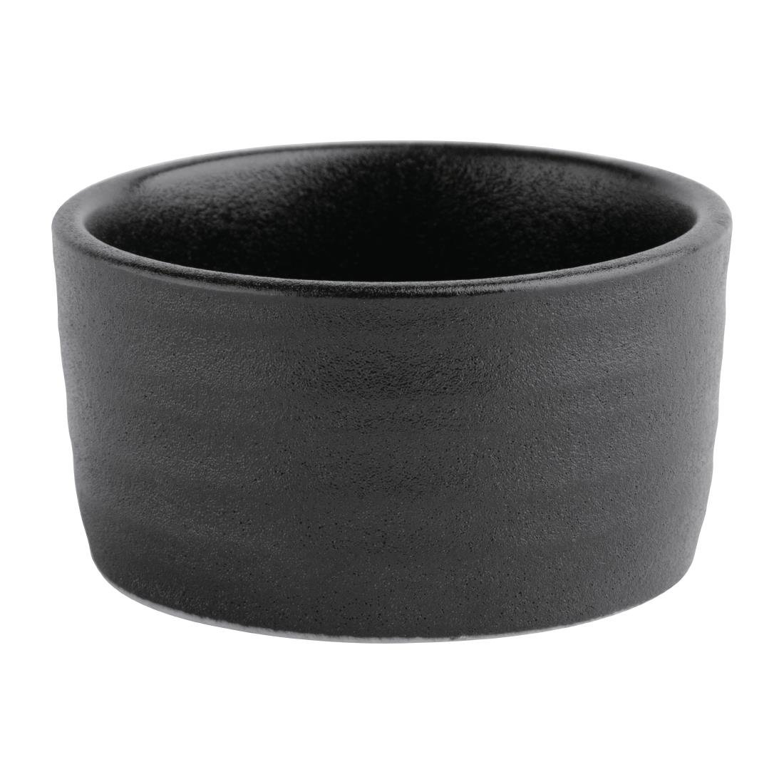 Olympia Cavolo Strukturierte schwarze Dip-Schale - 67mm (12 Stück)