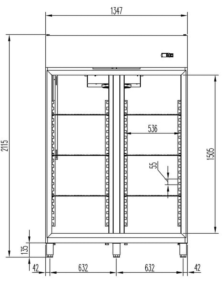 Vrieskast Profi 1400 GN 2/1 Superior - met 2 deuren