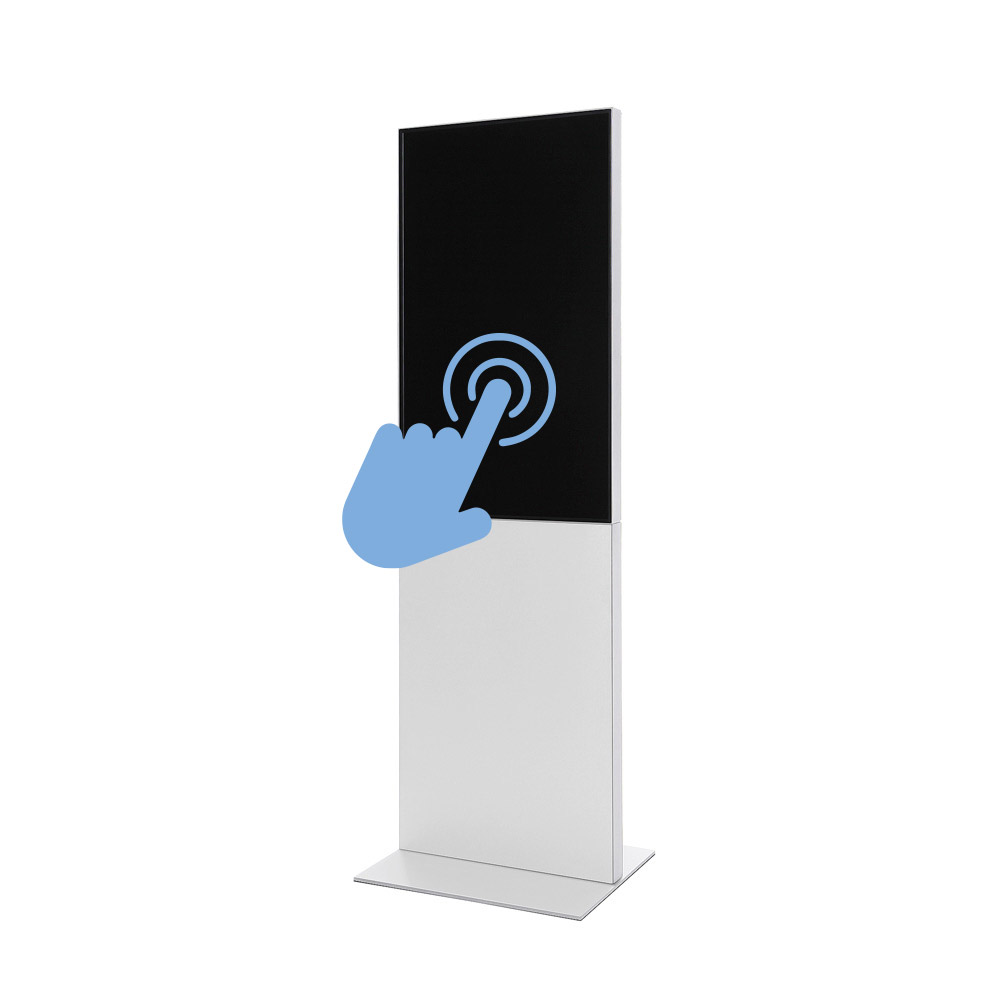Totem numérique Smart Line avec écran Samsung 43" et écran tactile blanc
