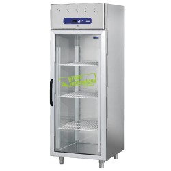 Tiefkühlschrank mit Glastür | Edelstahl | 700 Liter | 750x820x(h)2030mm | DeLuxe