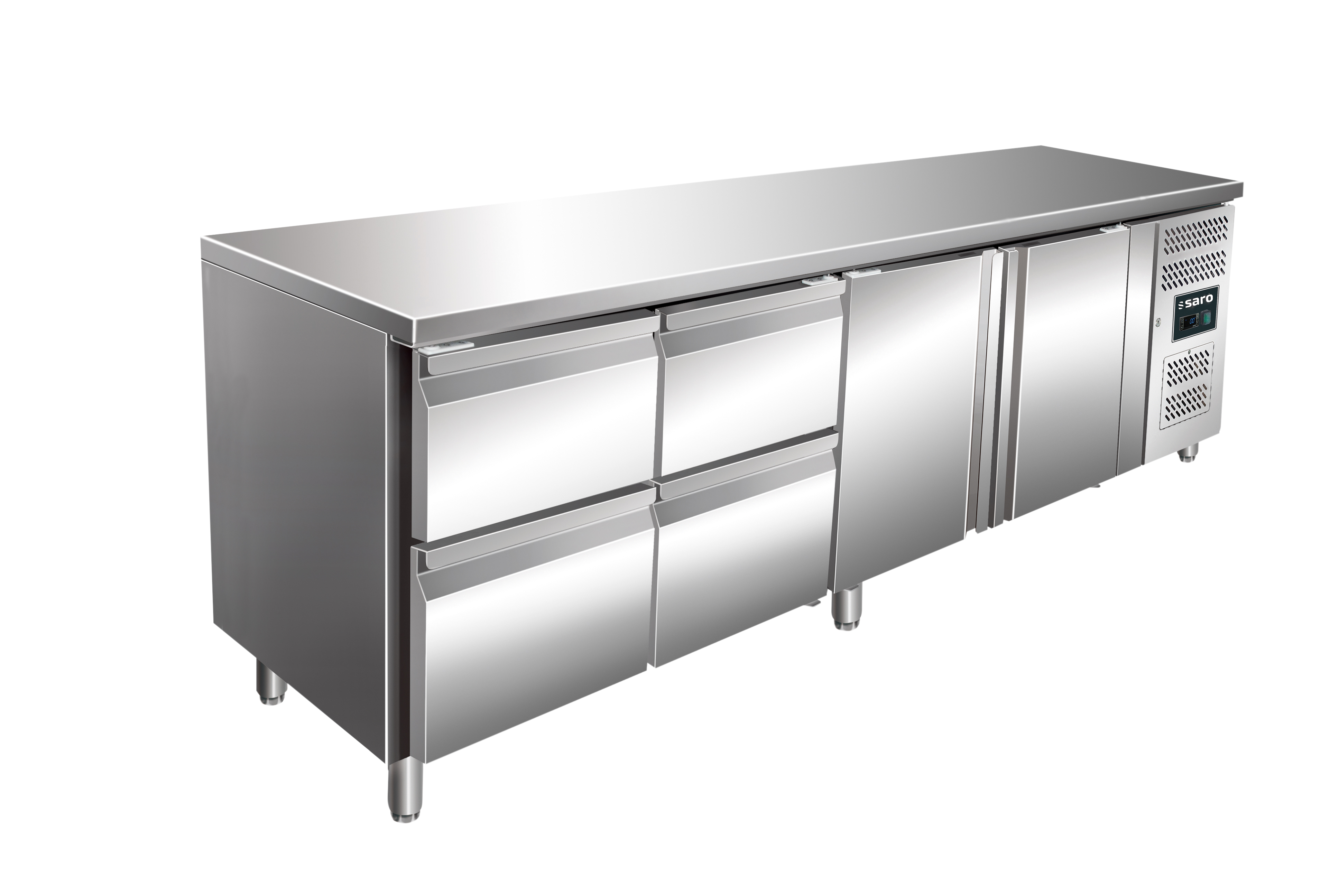 Table réfrigérée SARO, 2 portes + 2x set de 2 tiroirs, KYLJA 4140 TN