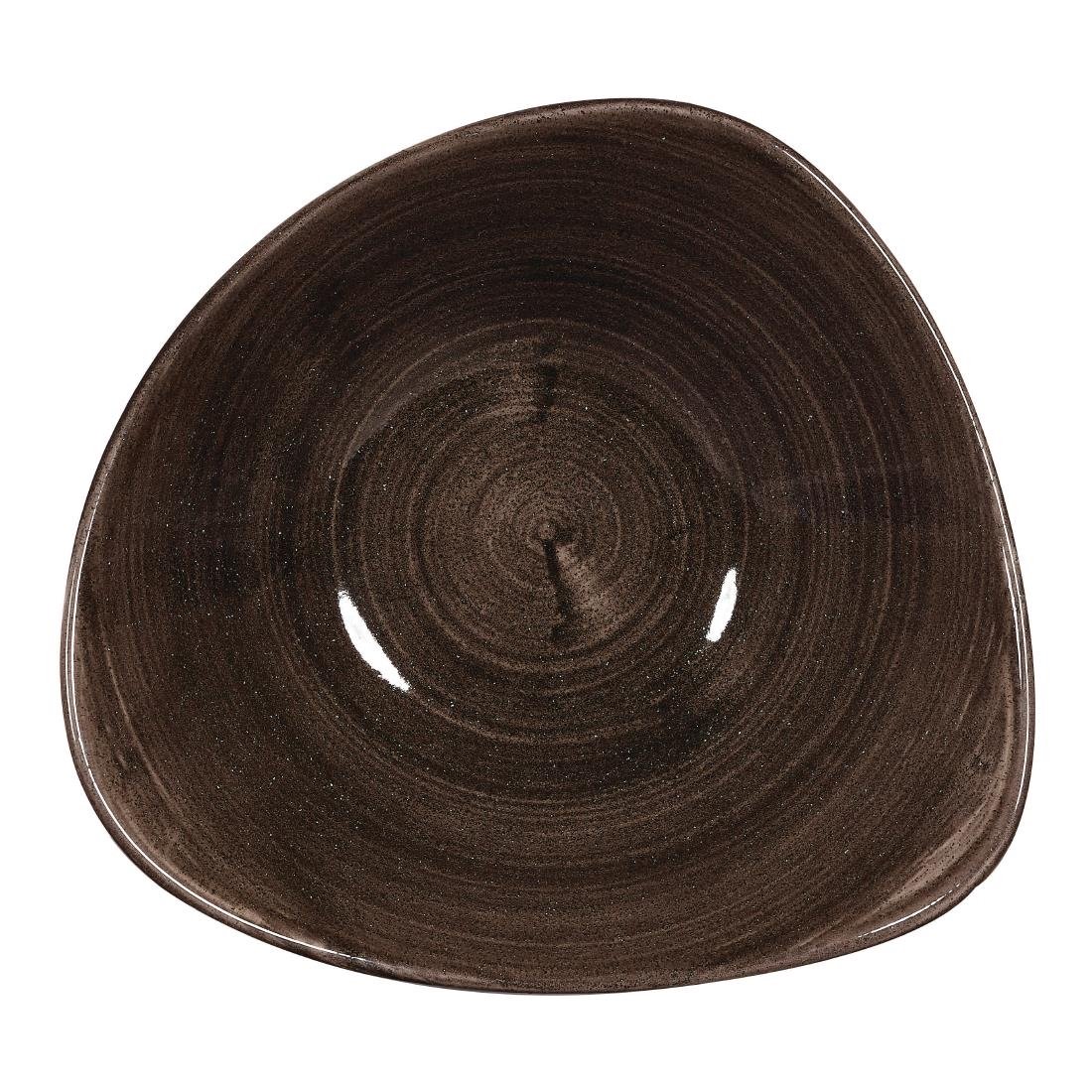 Churchill Stonecast Patina Dreieckige Schüsseln Schwarz 235mm (12 Stück)