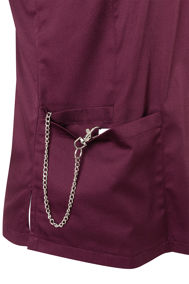 Tunique homme à enfiler à manches courtes Essential, en matériau durable - Aubergine - L