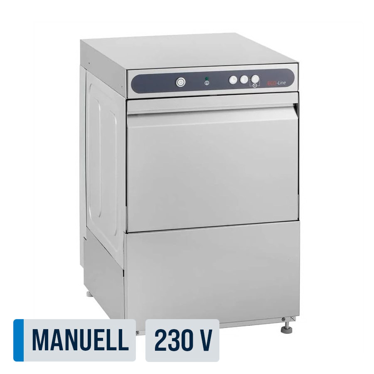 Gläserspülmaschine ECO 40x40 cm Korbmaß, mit Reiniger- & Klarspüldosierer, mit Ablaufpumpe & Enthärter, Made in Europe, 230 Volt
