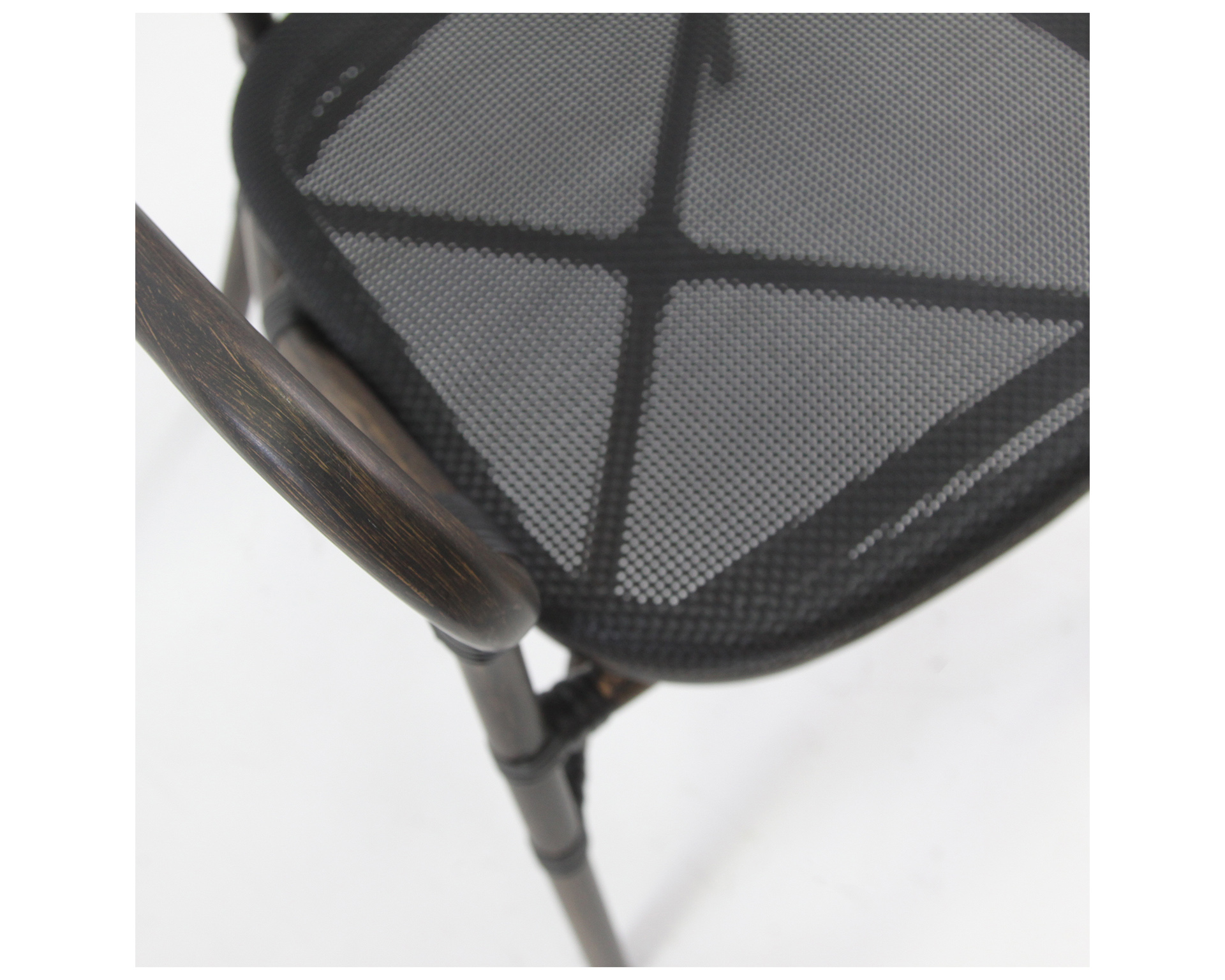 Chaise bistro Tango - textile - wengé/résille noire