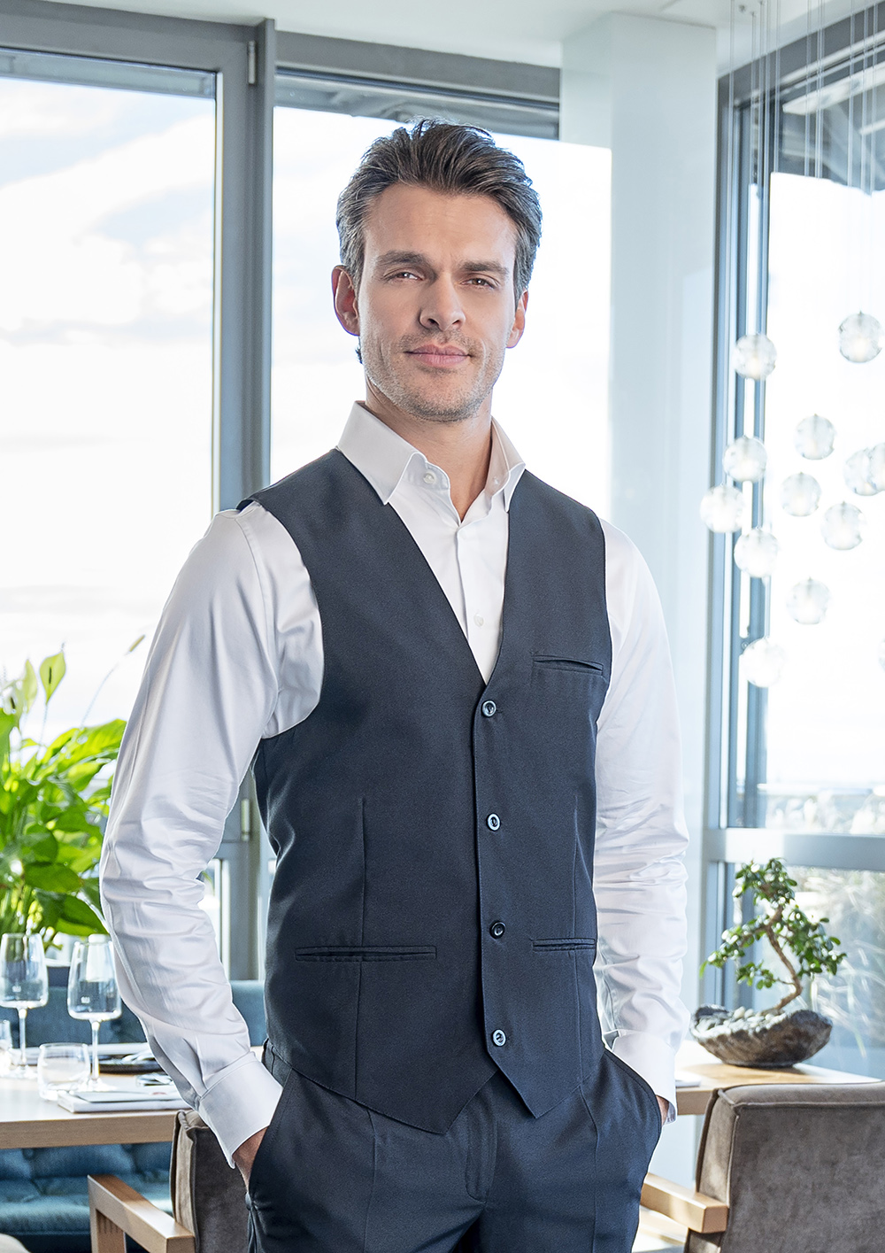 Herenvest Basic - Zwart - L