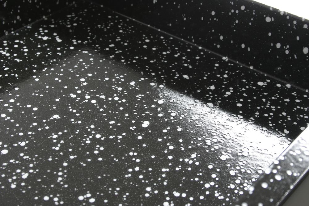 Gastronorm-Behälter - emailliert - GN 2/1 - Schwarz - 530x650x(H)20mm