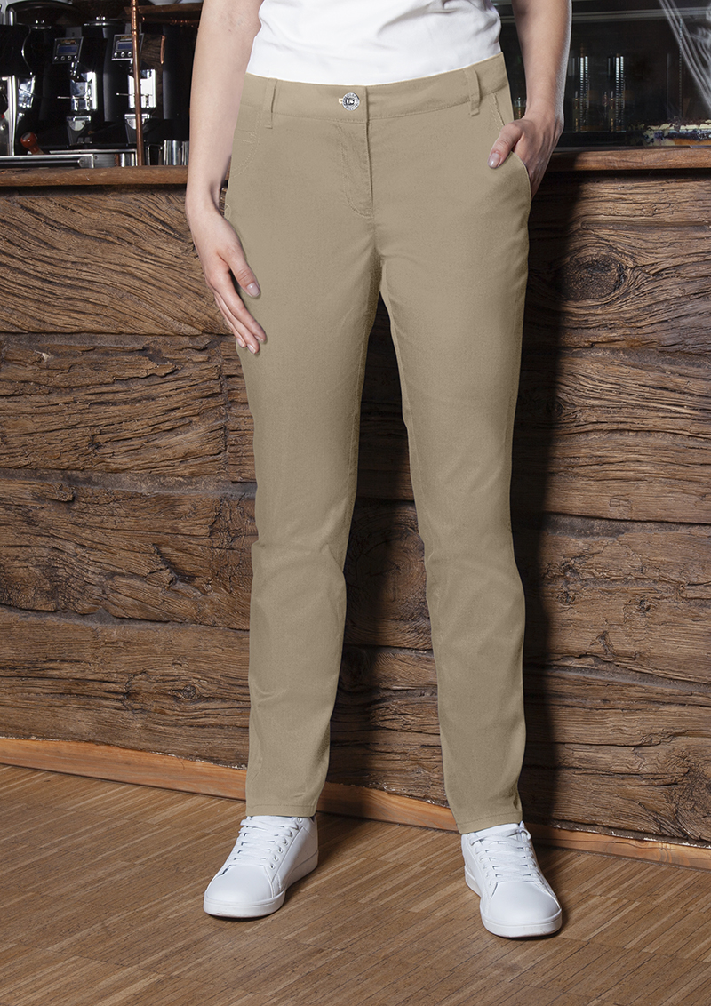 Damen 5-Pocket-Hose Classic-Stretch - Kieselbeige - 42/l
