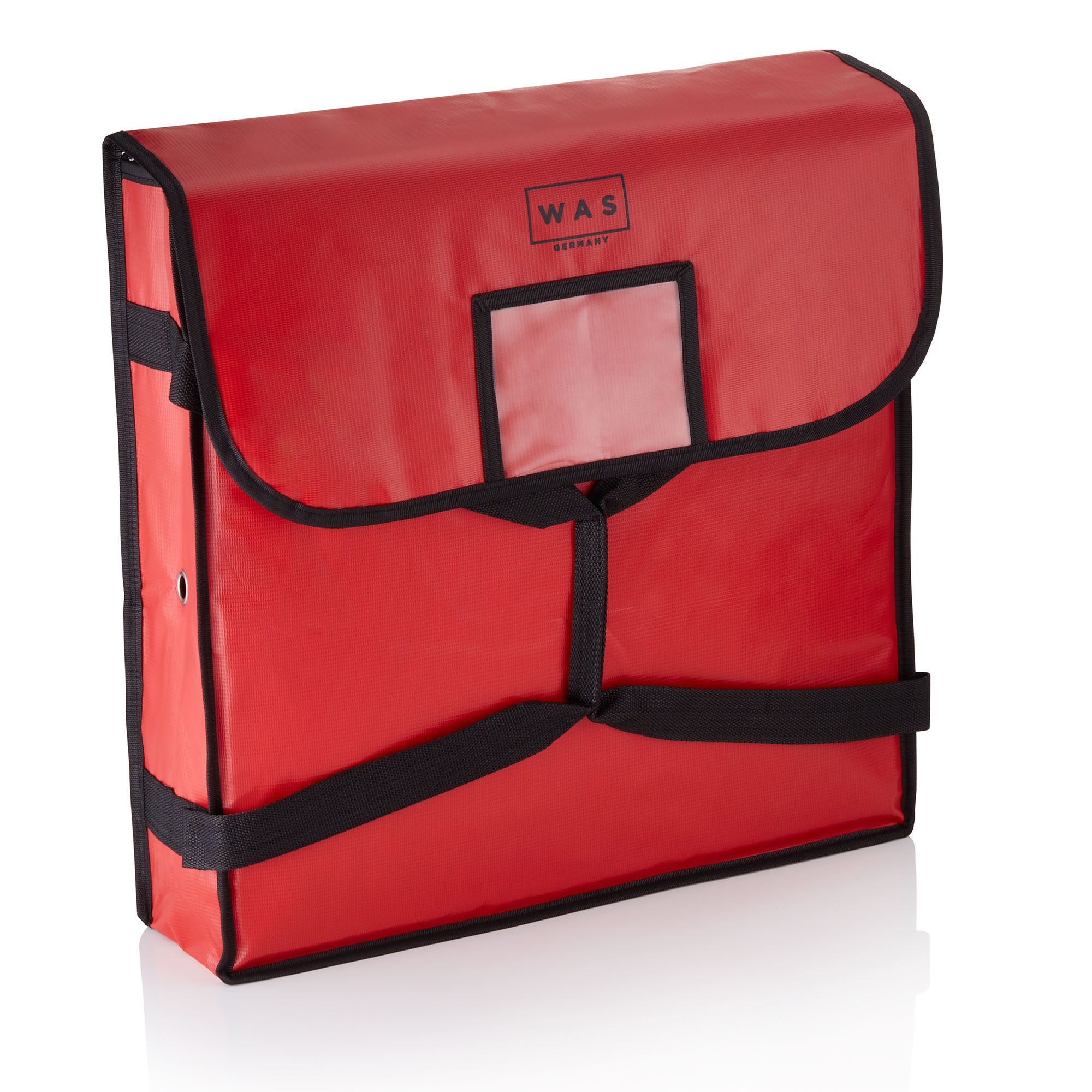 Sac isotherme pour 2 pizzas, 51 x 51 x 11 cm, rouge, plastique, aluminium