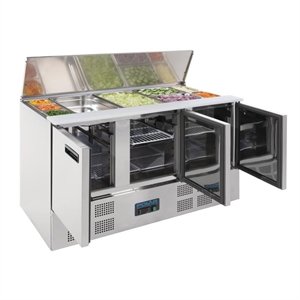 Comptoir Réfrigéré à Salades | 3 Portes | 368 Litres | 700x1370x885(h)mm