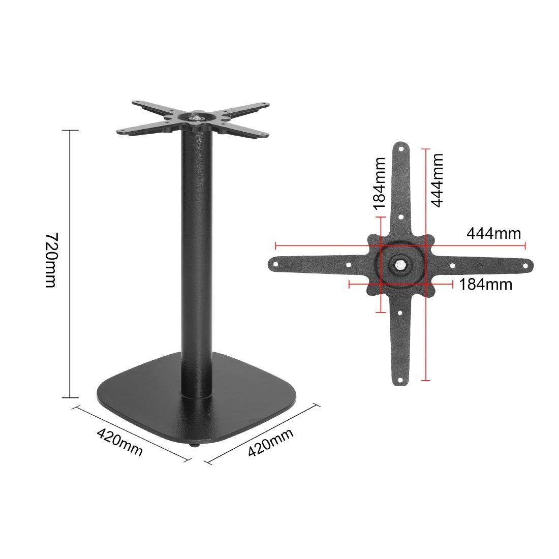 Pied de table en fonte Bolero noir 720x420mm